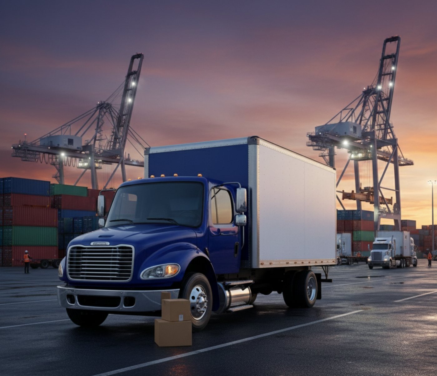 Commercial box truck for freight service